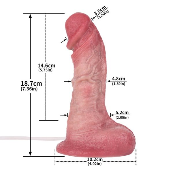 (image for) Dual Density Silicone Ejaculating 7.37 in Dildo