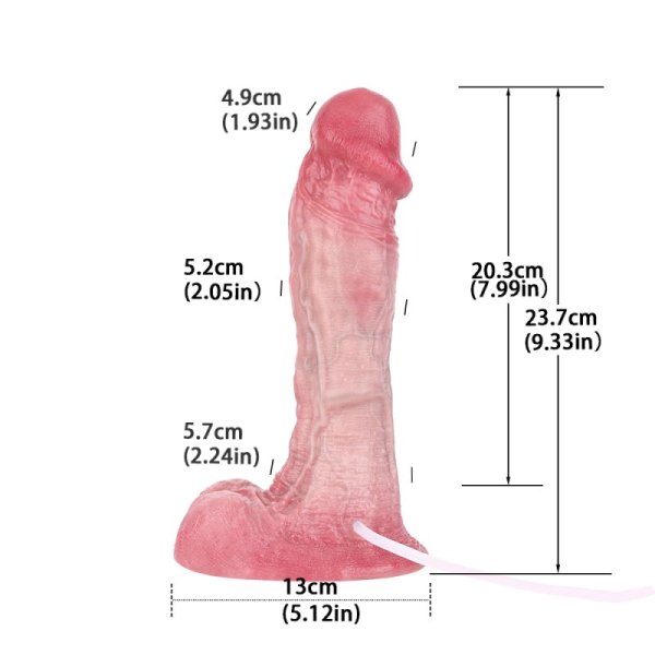 (image for) Dual Density Silicone Ejaculating 9.34 in Dildo