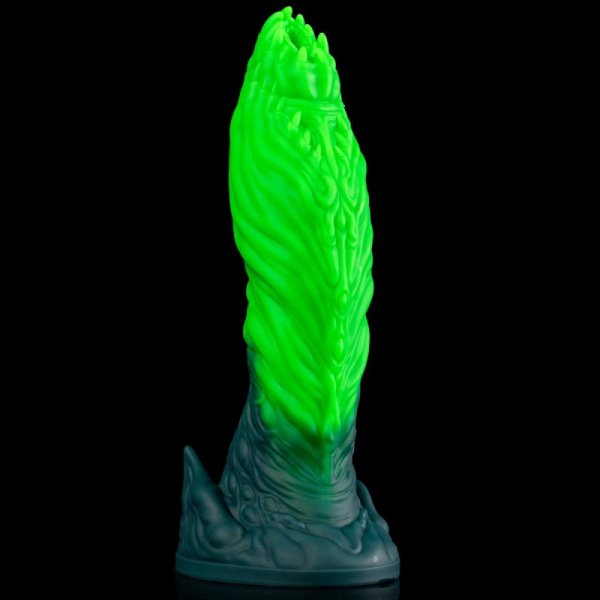 (image for) Glow Predator Spiral Ribbed Alien Dildo