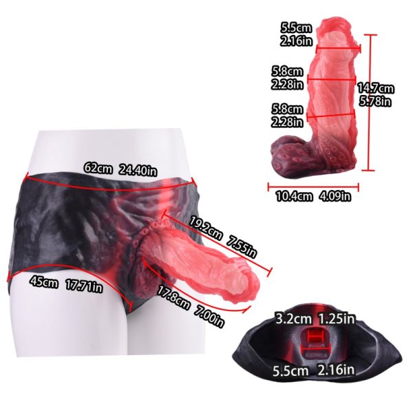 (image for) Tentacle Fantasy Dildo Pant Hollow Design 7 Inches