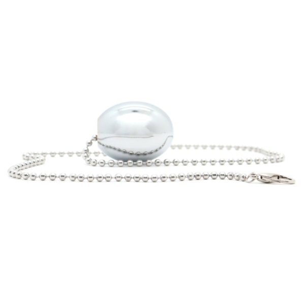 (image for) Metal Ball Butt Plug with Safety Chain - Oval