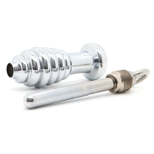 (image for) Metal Pull Ring Hollow Anal Plug