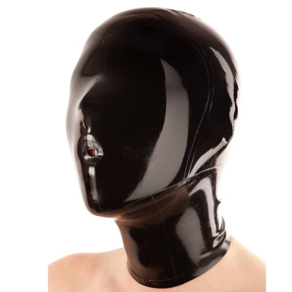 (image for) Latex Hood with Inflatable Mouth Gag