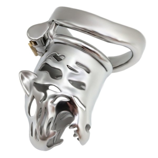 (image for) Tiger Head Bend Ring Cock Cage - Long