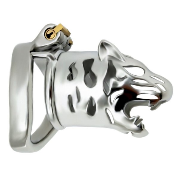 (image for) Tiger Head Bend Ring Cock Cage - Long