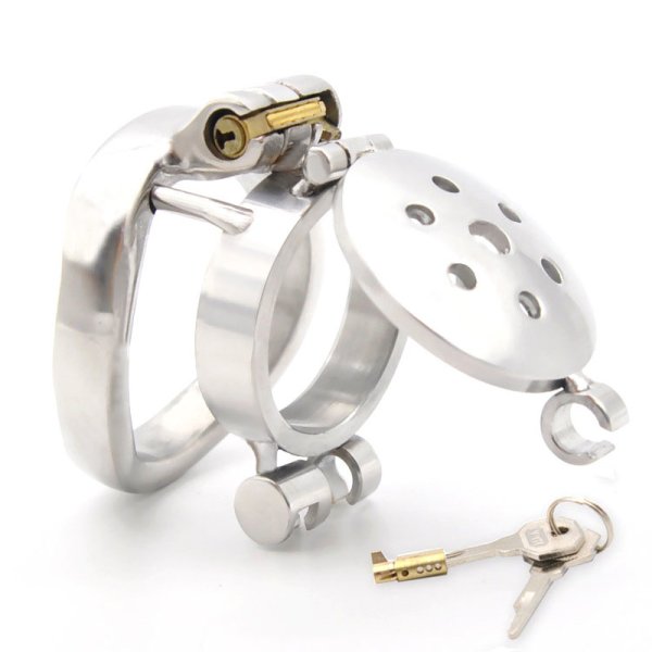 (image for) Double Key Steel Cock Cage - Short
