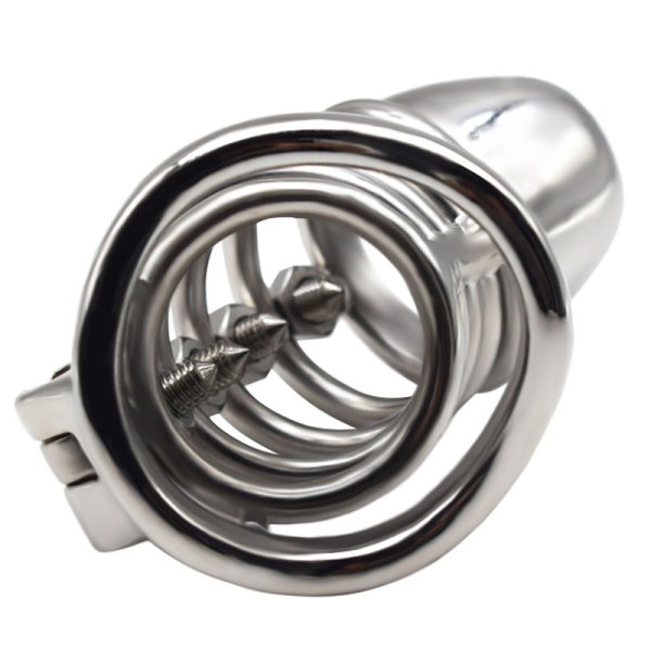 (image for) Bolted Chastity Cage With Spikes