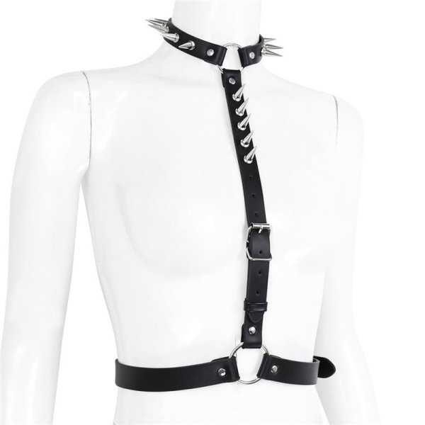 (image for) Spike Nail Collar to Waist Harness