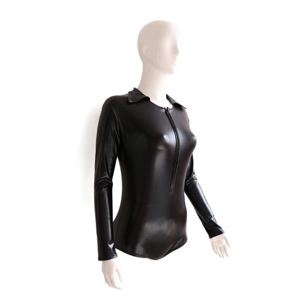 (image for) Black Ultra-Shine PVC Mini Dress