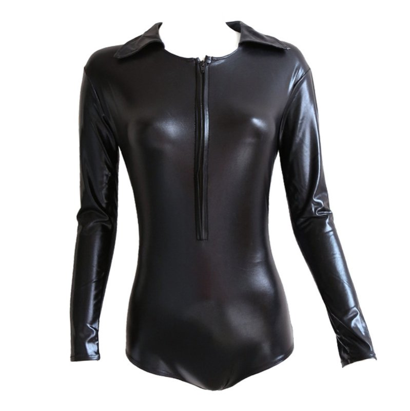 (image for) Black Ultra-Shine PVC Mini Dress