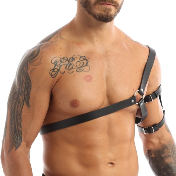(image for) One-shoulder Strap Body Chest Half Harness Belt