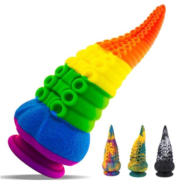 (image for) Mixed Color Octopus Dildo 8 Inches