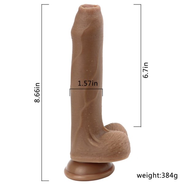 (image for) Lifelike 8.7"/22 cm Realistic Dildo - Foreskin
