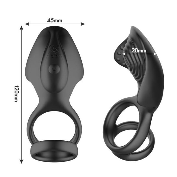 (image for) Rechargeable Silicone Dual Penis Ring