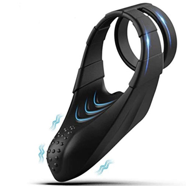 (image for) Vibrating Dual Penis Ring with Taint Teaser