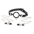 (image for) Silicone O Ring Gag With Nipple Clamp