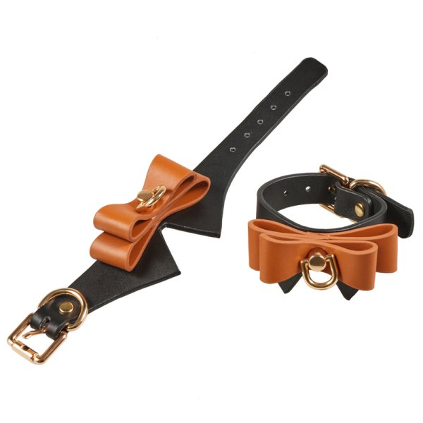 (image for) Exquisite Leather Cuffs With Bow