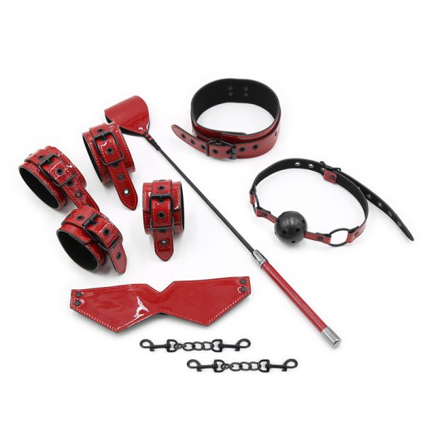 (image for) Bright Leather Bondage Kit - 6 pcs