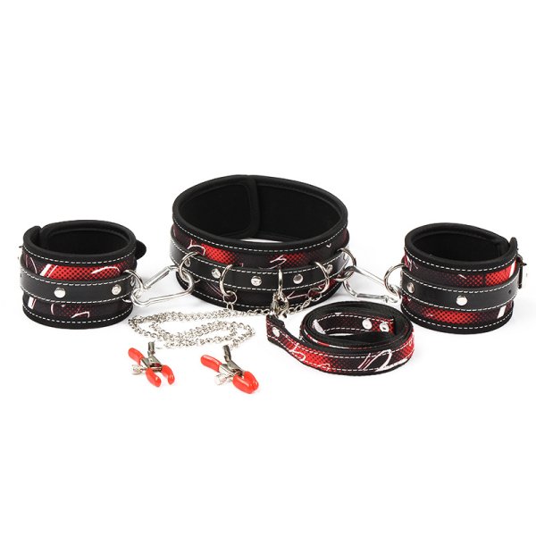 (image for) Collar & Cuffs With Nipple Clamp