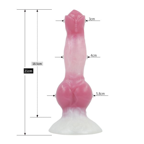 (image for) White Base Peach Silica Gel Dildo - 08