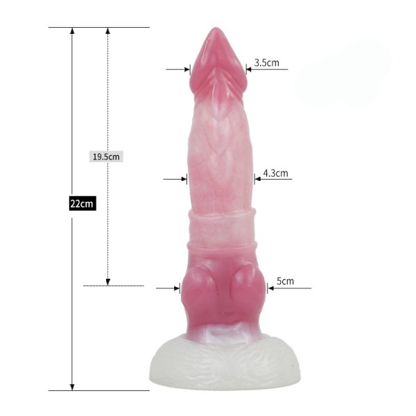 (image for) White Base Peach Silica Gel Dildo - 11