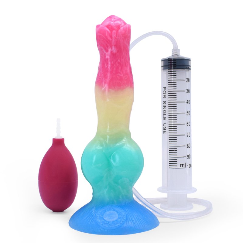 (image for) Wolf Cock Squirting Dong - Rainbow