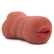 (image for) Double Hole Mouth & Pussy Stroker - Brown