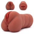 (image for) Double Hole Mouth & Pussy Stroker - Brown