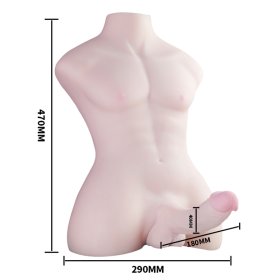Male 3D Torso Half Body With Big Dildo