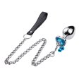 (image for) Leash Chain Heart Jeweled Anal Plug with Bell