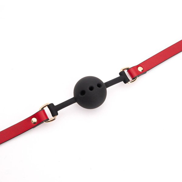 (image for) Silicone Ball Gag With Red& Black Strap