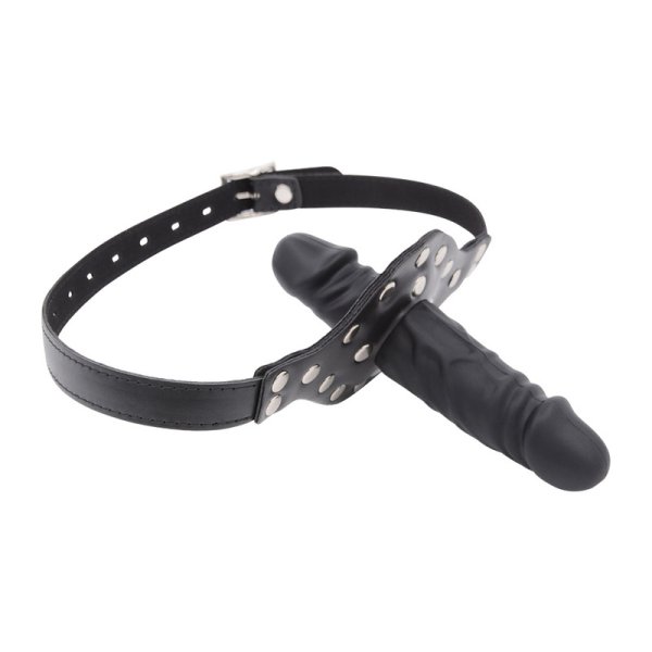 (image for) Double-Cock Dildo Penis Mouth Gag