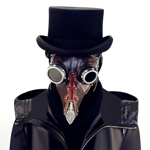 (image for) Plague Bird Doctor Mask Brown PU Leather Bird Beak Masks