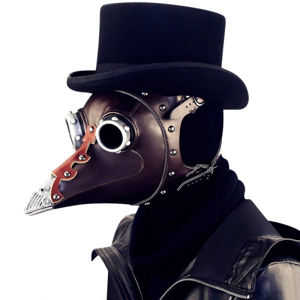 (image for) Plague Bird Doctor Mask Brown PU Leather Bird Beak Masks