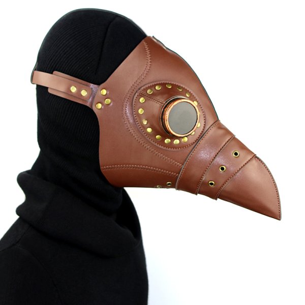 (image for) Light Brown Leather Plague Doctor Mask