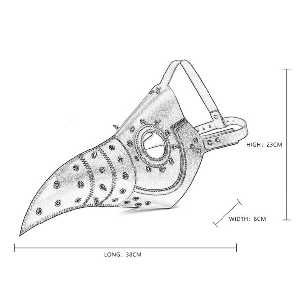 (image for) Steampunk Cutout Rivets Long Beak Mask