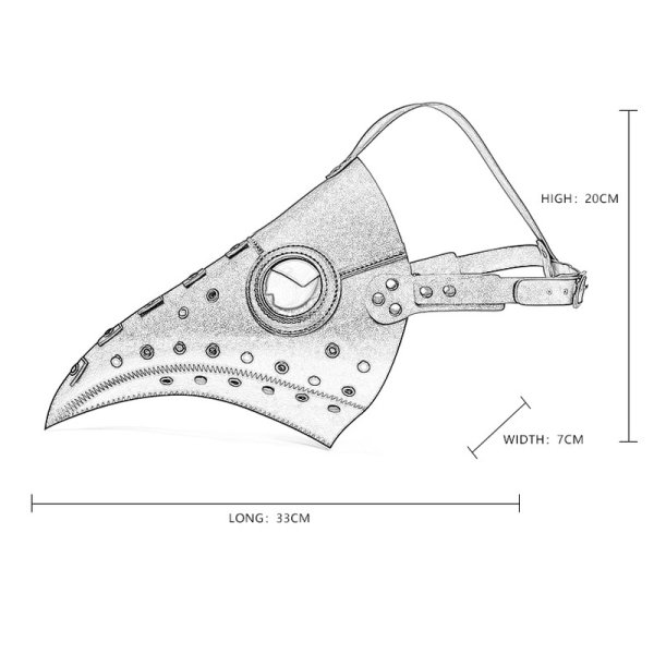(image for) Steampunk Nailed Long Beak Cosplay Mask