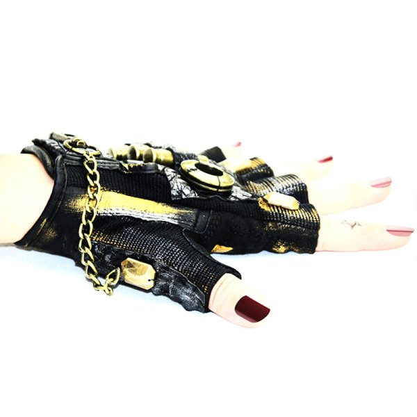 (image for) Half Finger Steampunk Gloves