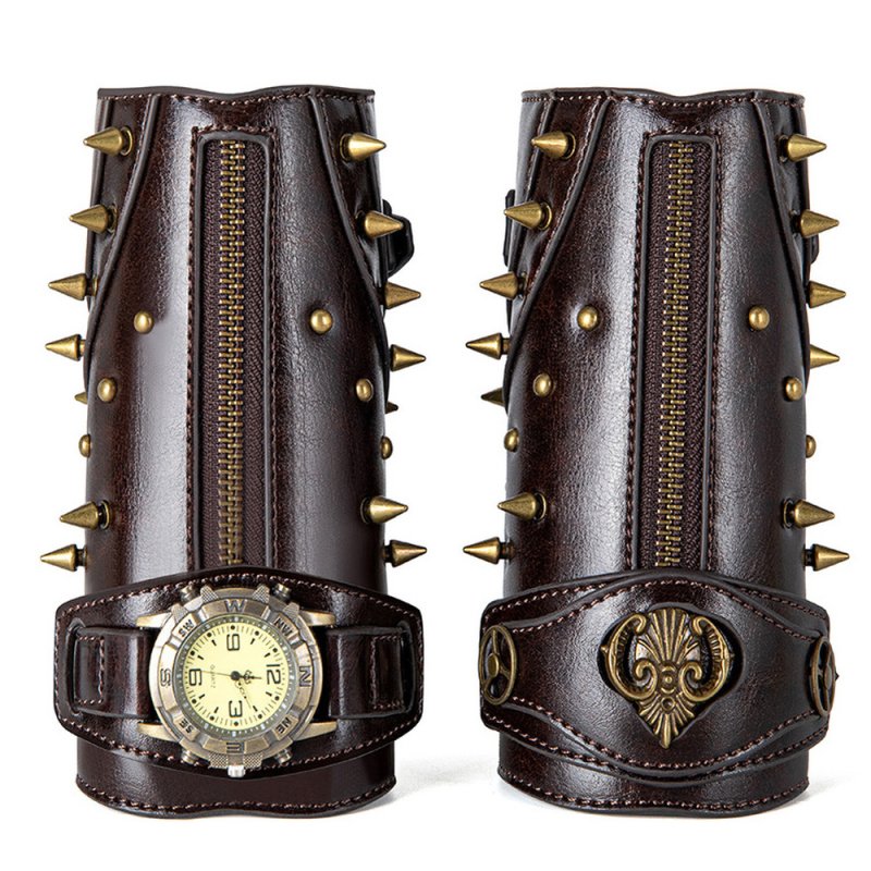 (image for) Men Leather Bracers Zipper