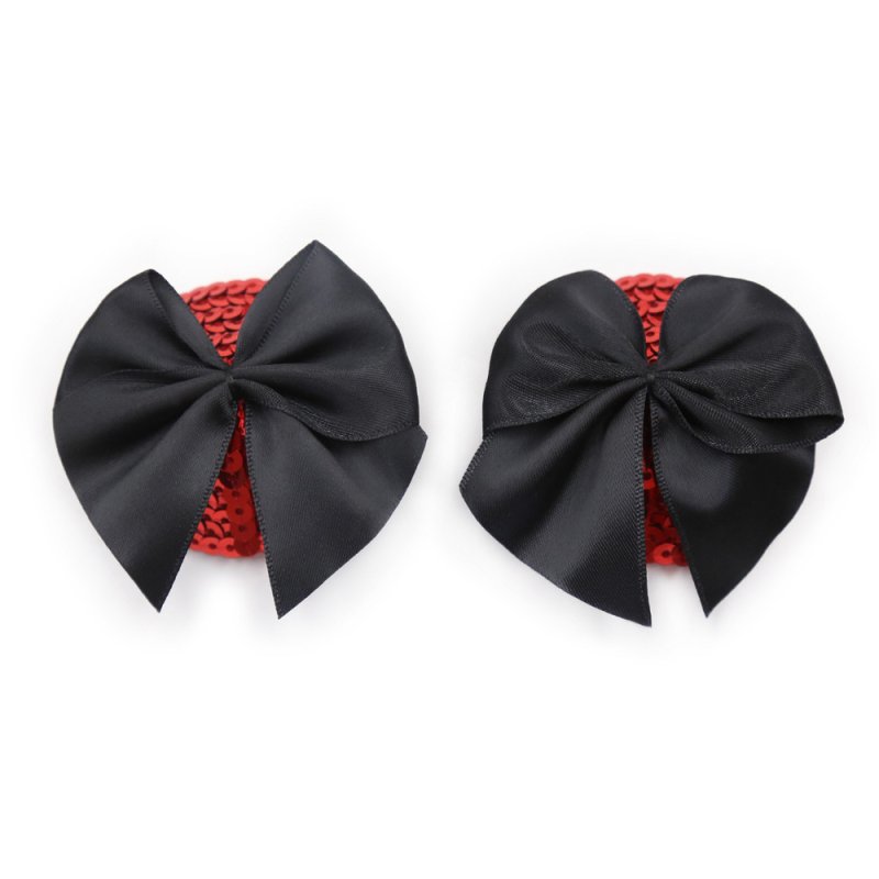 (image for) Bow Nipple Pasties - Red Scales