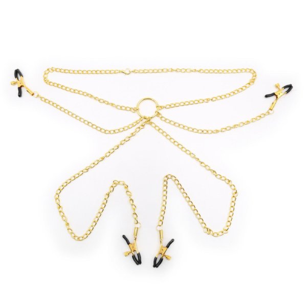 (image for) Four Nipple Clamps With Chain