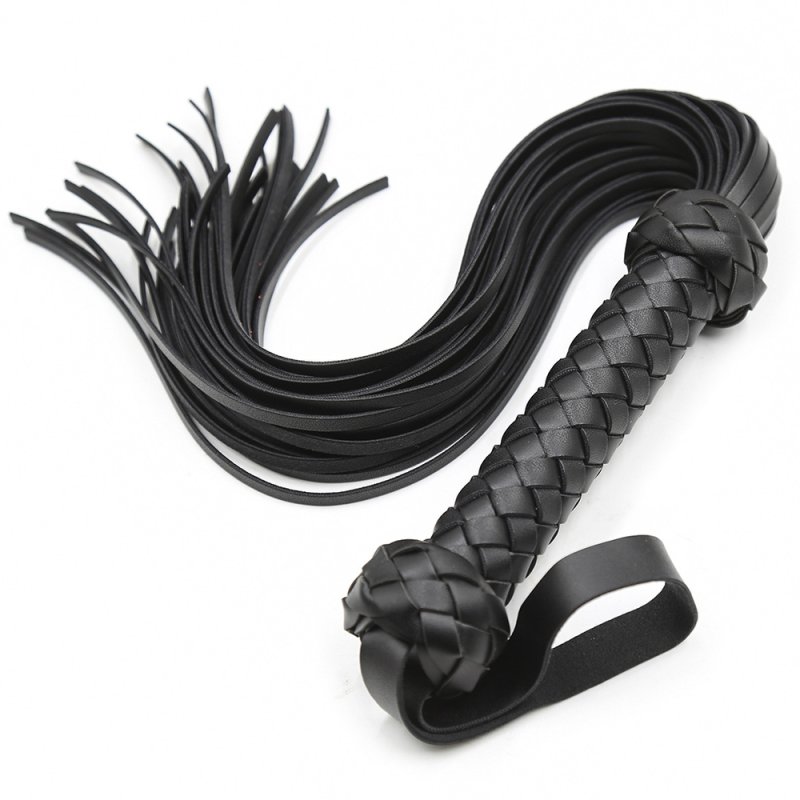(image for) Leather Flogger Whip with Braided Handle