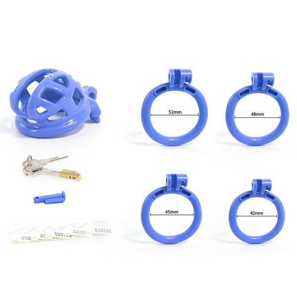 (image for) Resin Chastity Device With 4 Penis Rings