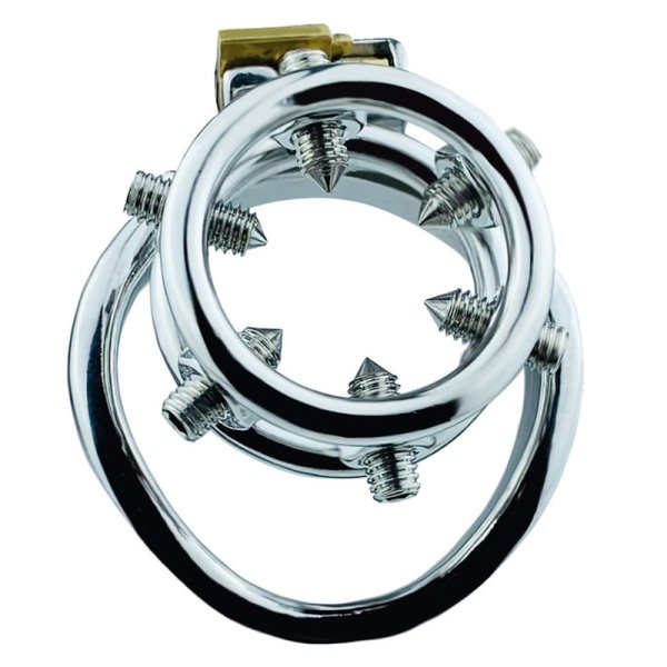(image for) Rivet Screw Double Ring Chastity Lock Cage