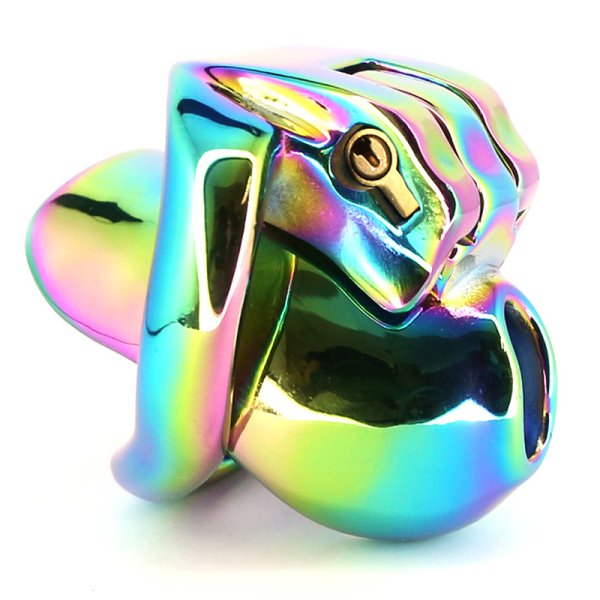(image for) Rainbow Male Metal Chastity Cage HTV3