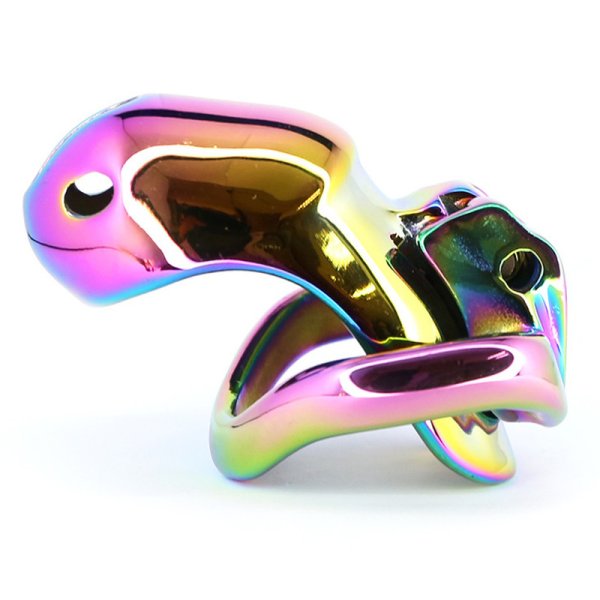 (image for) Rainbow Male Metal Chastity Cage HTV3