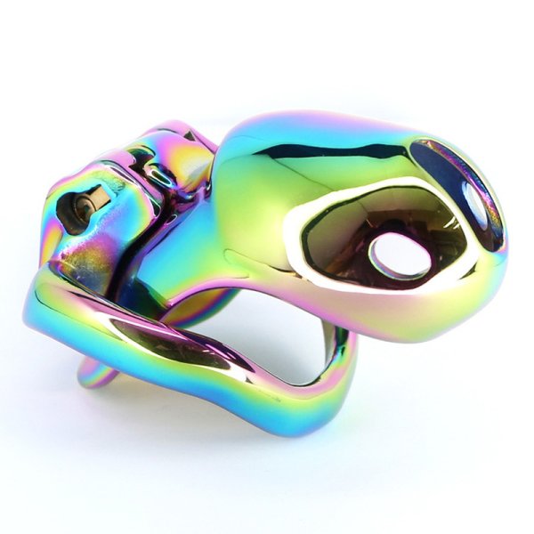(image for) Rainbow Male Metal Chastity Cage HTV3