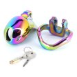 (image for) Rainbow Male Metal Chastity Cage HTV3