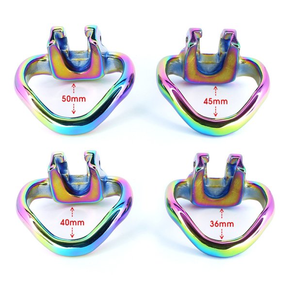 (image for) Rainbow Male Metal Chastity Cage HTV3
