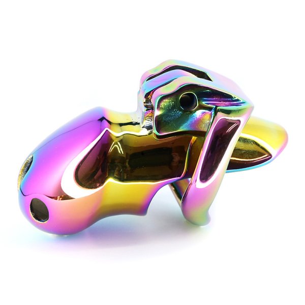 (image for) Rainbow Male Metal Chastity Cage HTV3